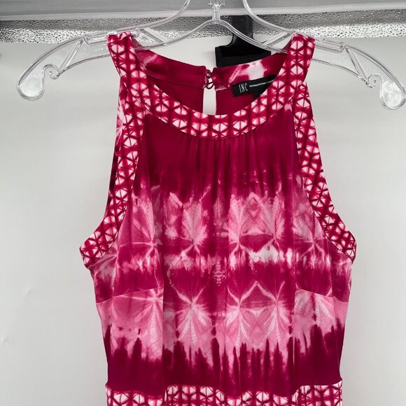 INC International Concepts Sleeveless Maxi Dress Front Slit Pink/White Small New - Picture 2 of 9